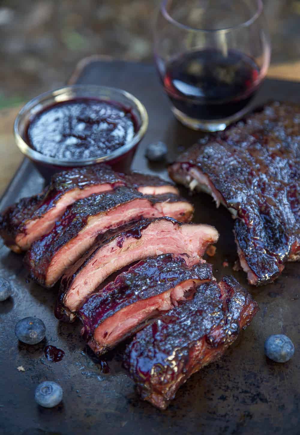 Blueberry Bourbon Rosemary Pork Ribs
