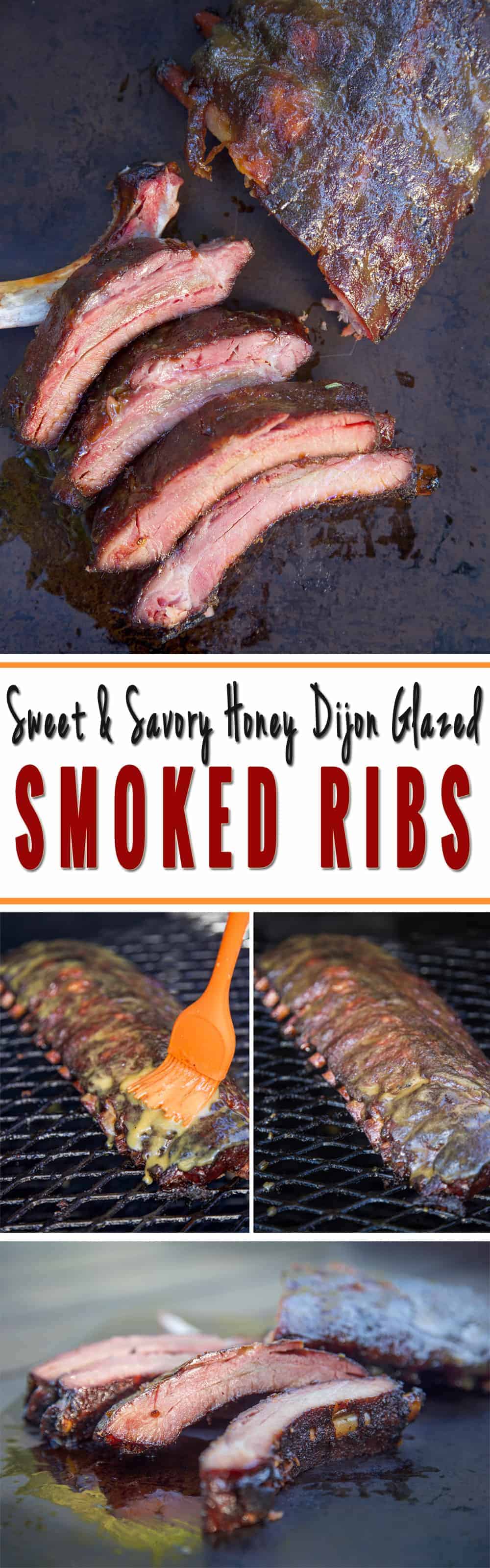 Sweet and Savory Honey Dijon Glazed Smoked Ribs. An awesome way to jazz up your next smoked ribs!