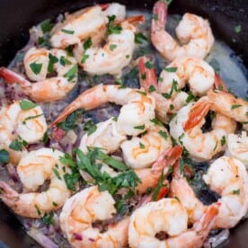 Grilled Garlic White Wine Shrimp