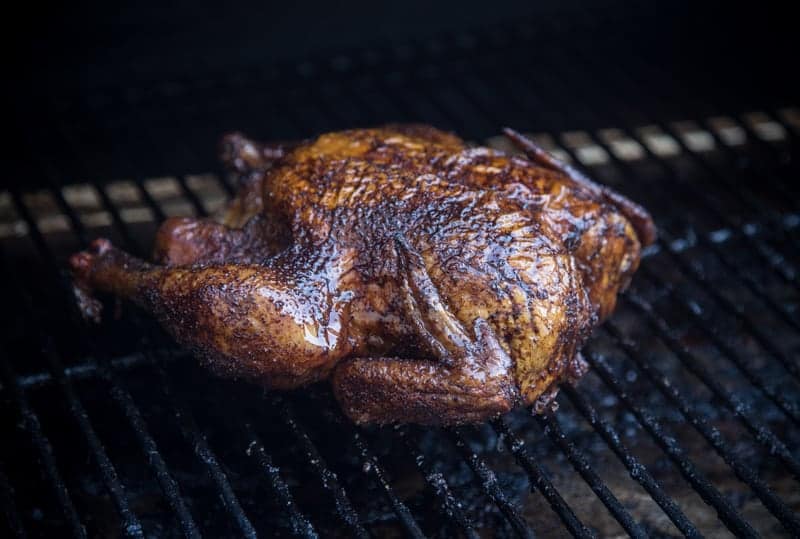 Smoked Whole Chicken on the smoker