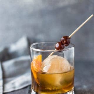 A Smoked Ice Cocktail: A twist on a classic Old Fashioned made with Smoked Ice!