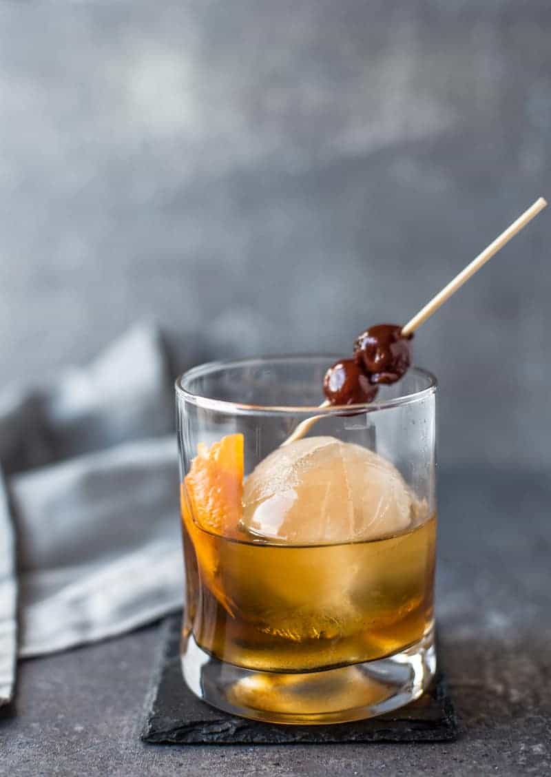 A Smoked Ice Cocktail: A twist on a classic Old Fashioned made with Smoked Ice!