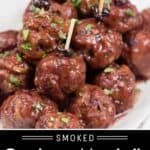 Smoked cranberry meatballs pin