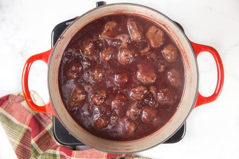 Smoked Meatballs with a Cranberry and Pinot Noir Sauce