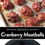 Smoked cranberry meatballs pin