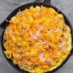 Smoked Tri-Tip Mac and Cheese cooked on the grill
