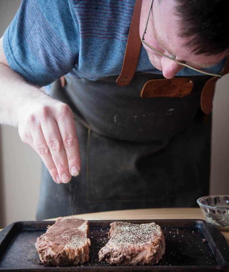 Seasoning a New York Strip Steak