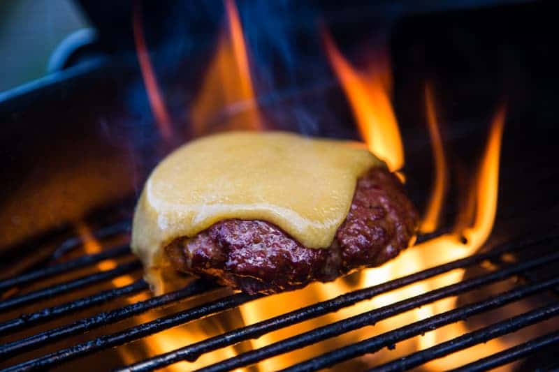 Cheeseburger cooking on the Grill