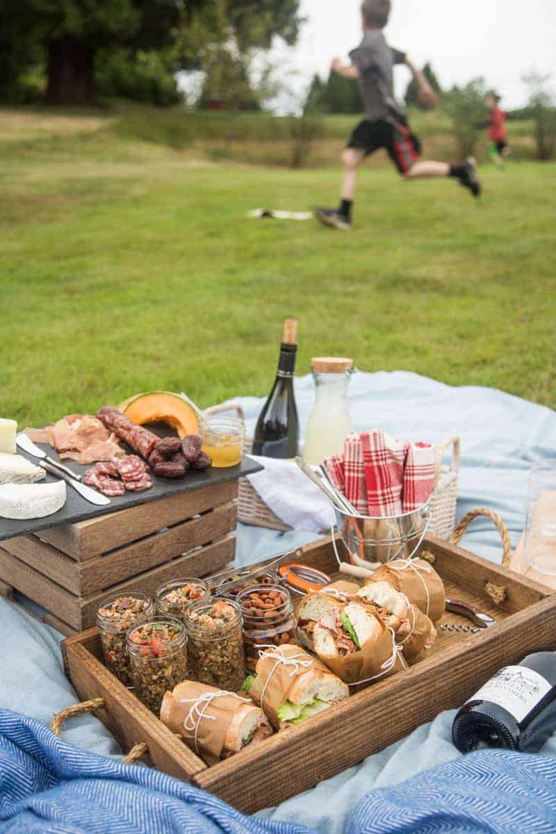 Kids playing at a picnic