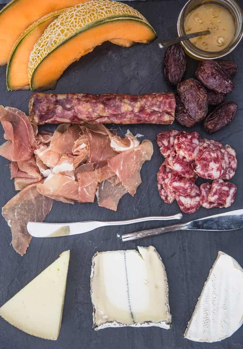 Slate Board with a Cheese and Charcuterie spread