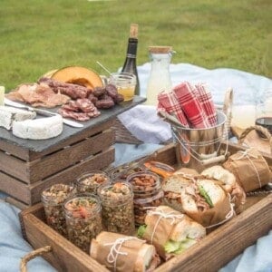Perfect Picnic with Smoked Pork Tenderloin Sandwiches and Beaujolais Wine