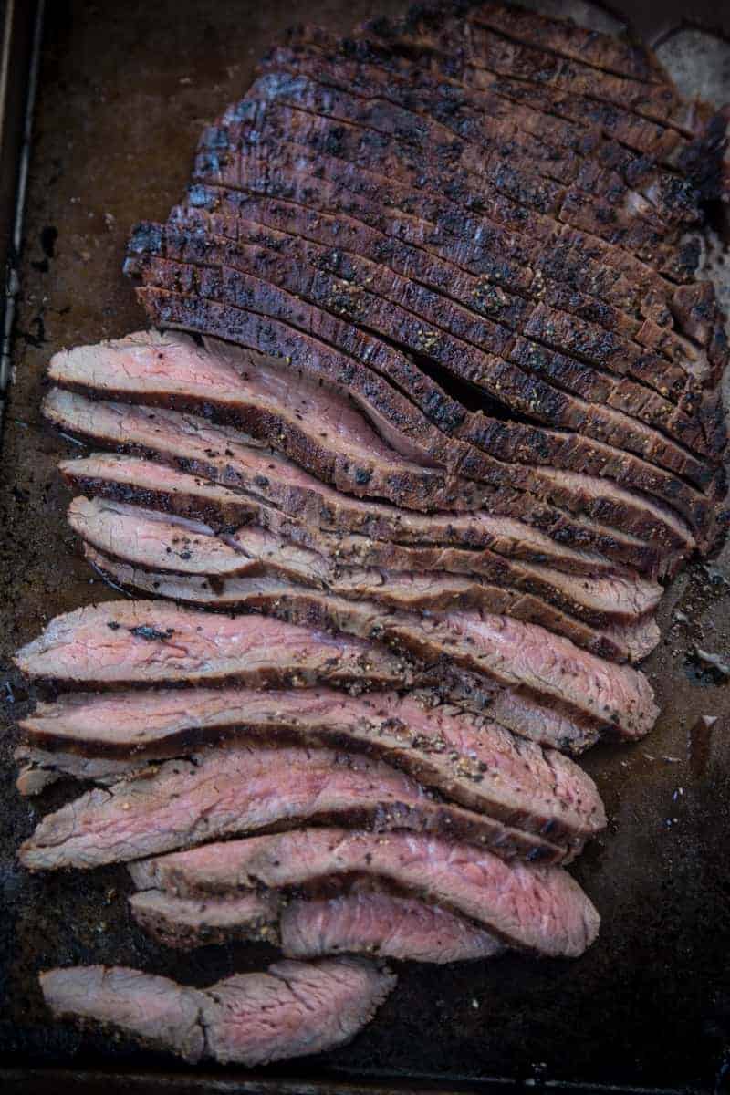 How to slice a grilled flank steak.