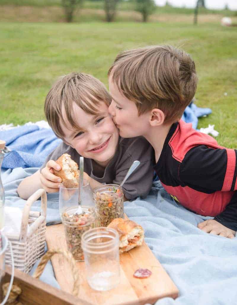 Kids having fun at a picnic