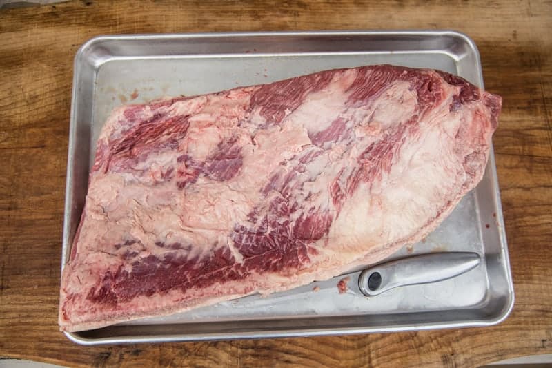 How to trim a brisket with brisket flat facing up.