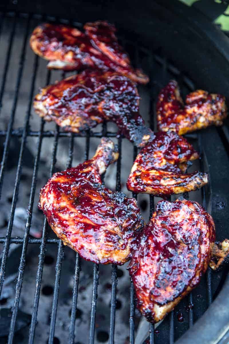 Grilled Chicken with Cherry Chipotle BBQ Sauce Glaze