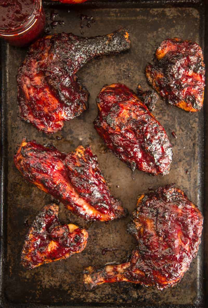 Grilled Chicken with Cherry Chipotle BBQ Sauce Glaze