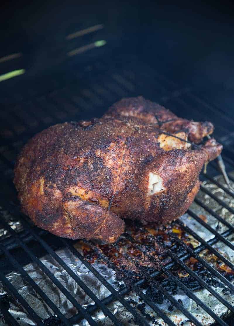 Whole Roaster Chicken on a Smoker 2