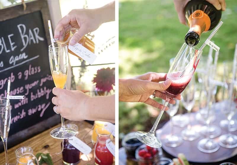 Mixing mimosas at the mimosa bar