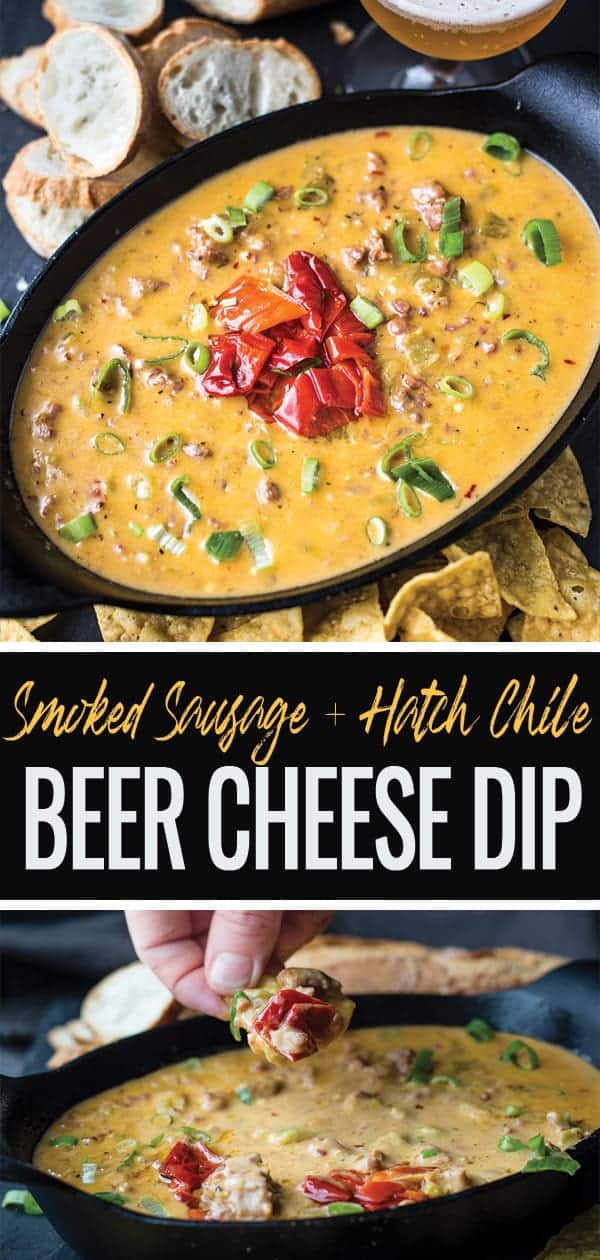 Smoked Sausage and Hatch Chile Beer Cheese Dip