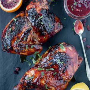Grilled Chicken with a Cranberry Chipotle Citrus Glaze