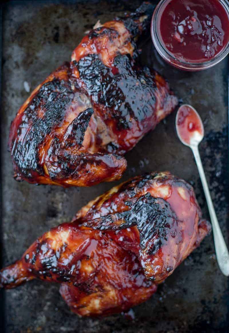Grilled Chicken with a Cranberry Chipotle Citrus Glaze