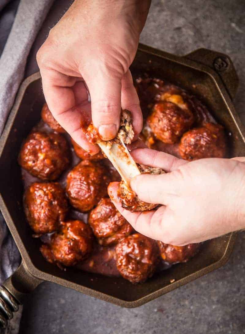 Cheese Stuffed Smoked Meatballs