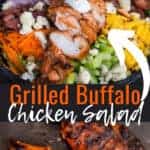 pin showing a buffalo chicken salad.