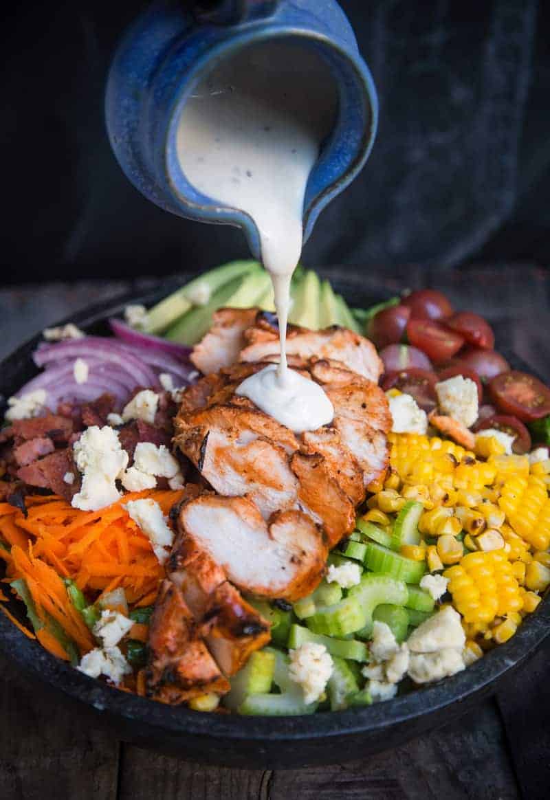 Grilled Buffalo Chicken Salad with Ranch Dressing