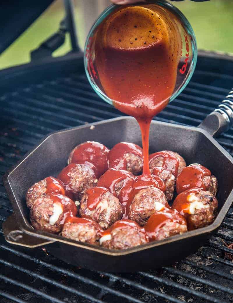 Smoked Meatballs with BBQ Sauce