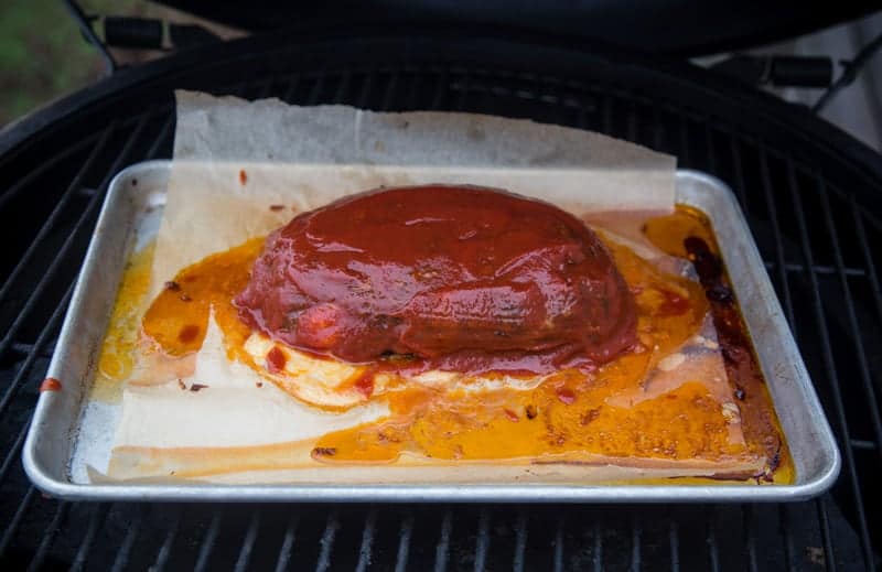 Smoked Meatloaf cooked on the grill