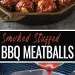 Smoked Stuffed BBQ Meatballs pin