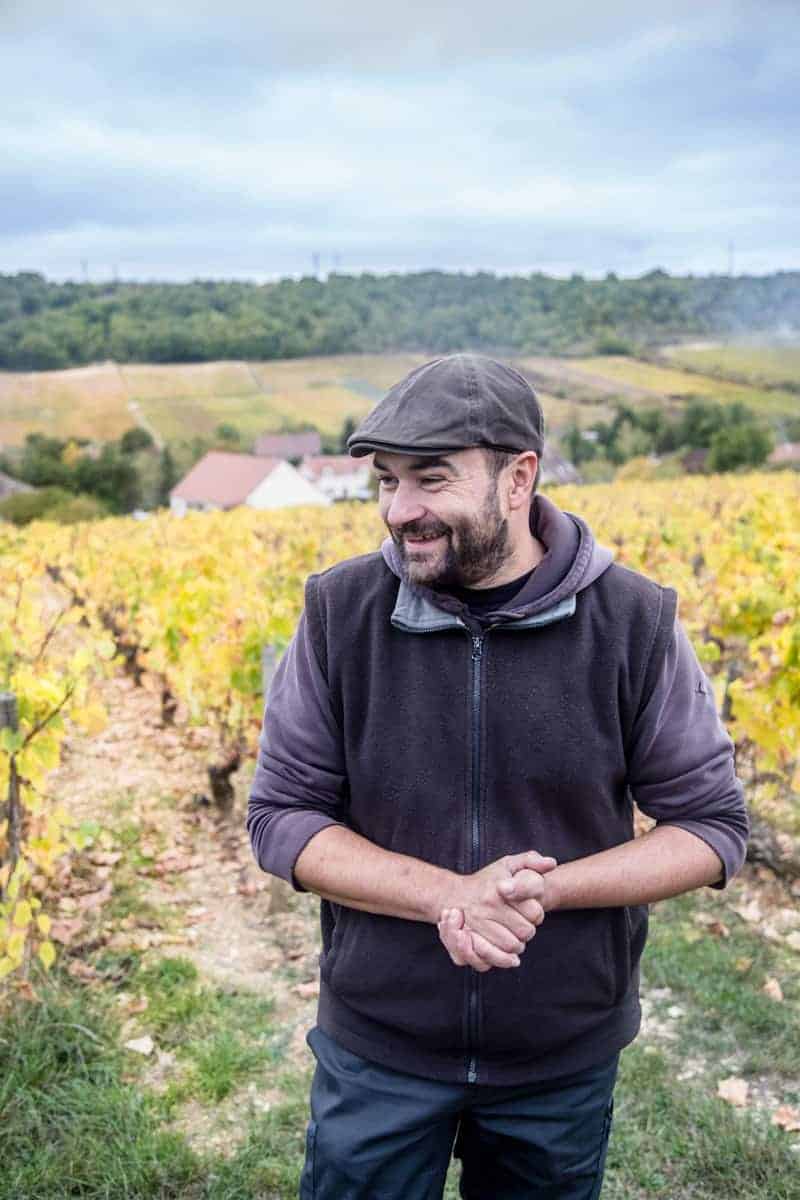 Xavier Moissenet, winemaker for Domaine Las Champs De Themis in Burgundy France