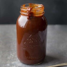 Jar of Easy Homemade BBQ Sauce Kansas City Style