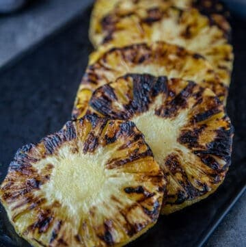Grilled Pineapple slices on plate