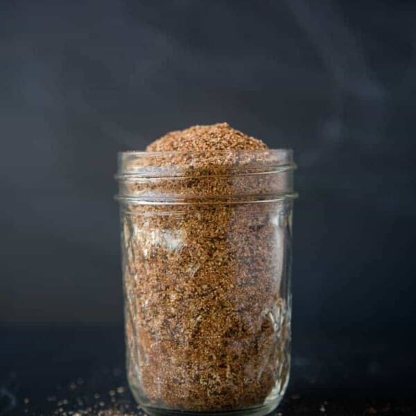 Easy Homemade Chicken Seasoning in a mason jar.