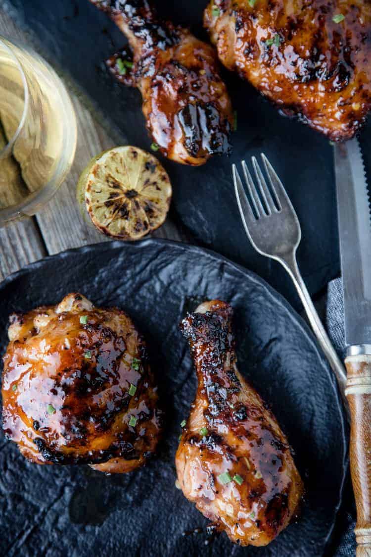 Grilled Apricot Lime Chicken on a plate.