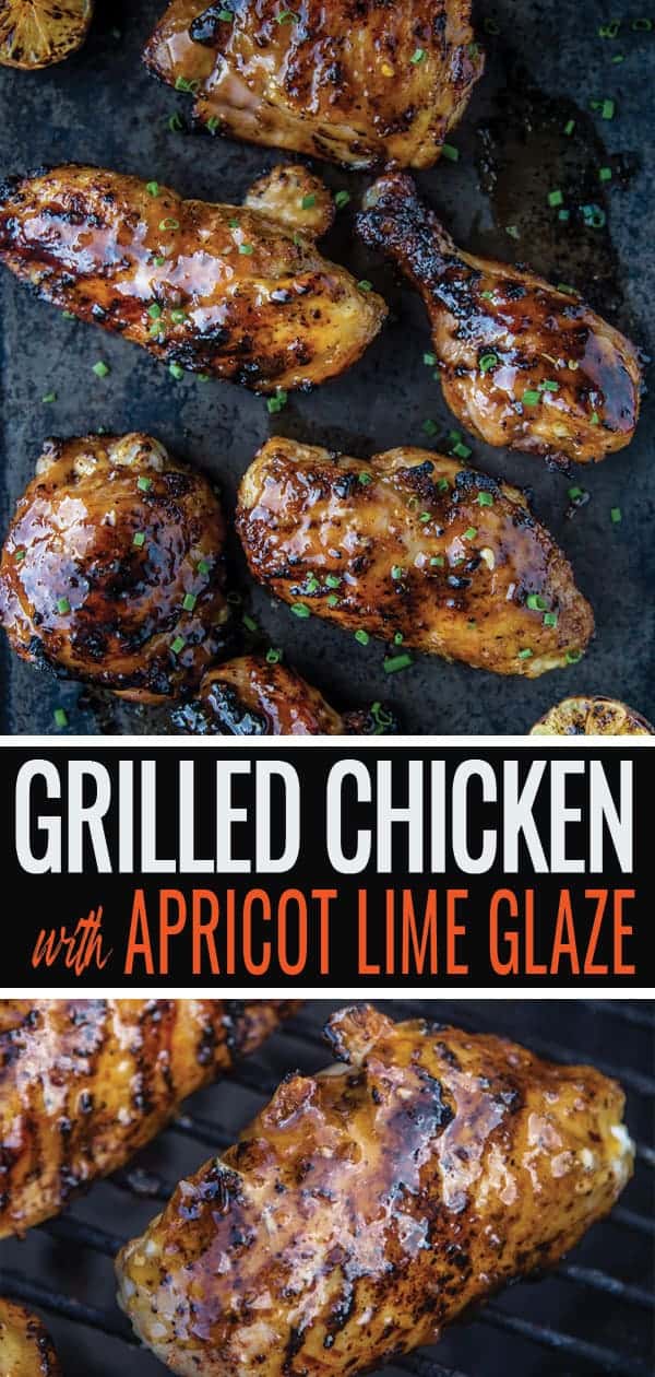 Grilled Chicken with Apricot Glaze pin for Pinterest