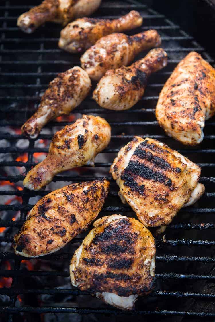 Chicken cooked on the grill