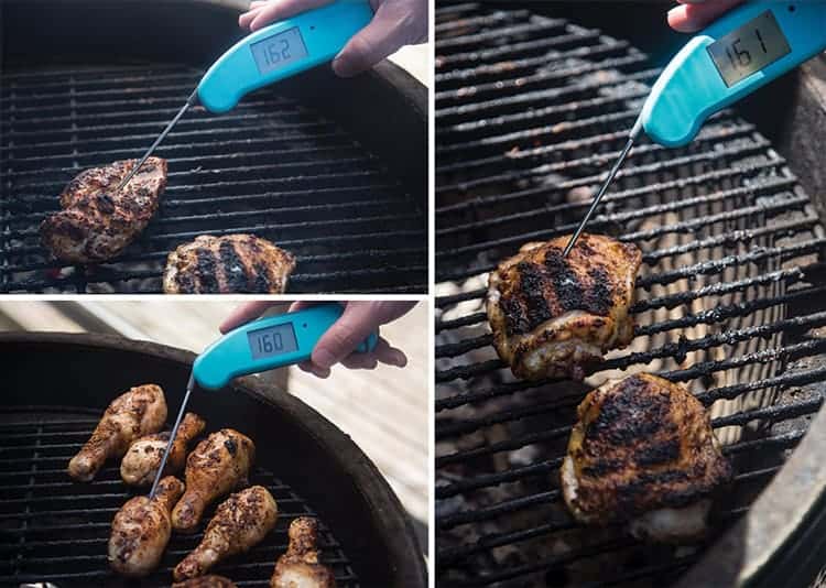 How to take temperature of grilled chicken with a digital thermemeter
