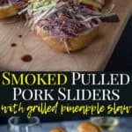 pulled pork sliders with grilled pineapple coleslaw