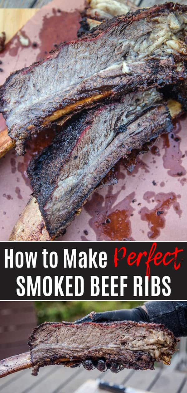 How to make perfect smoked beef ribs pin image