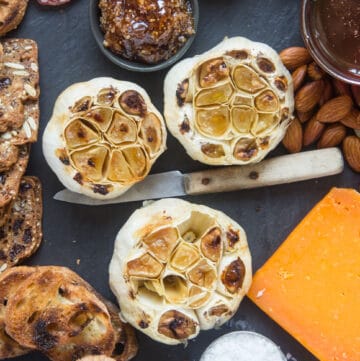 Grill Roasted Garlic on a platter