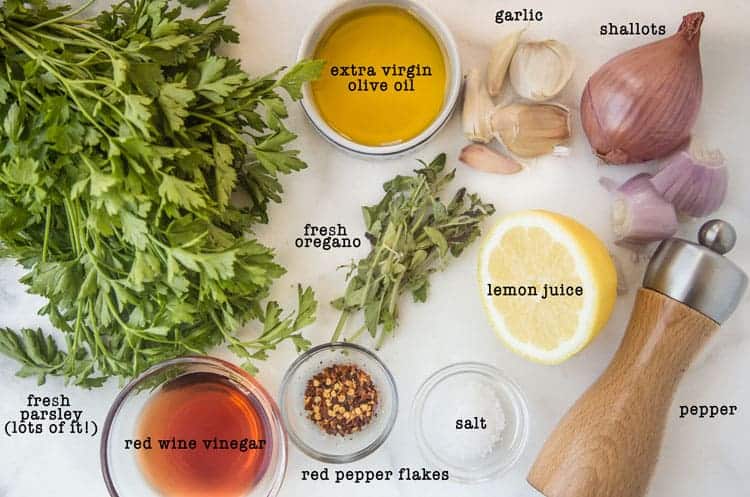 Ingredients for Chimichurri Sauce