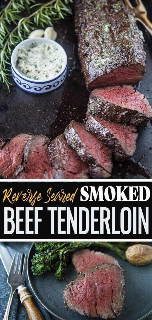 Smoked Beef Tenderloin pin for Pinterest