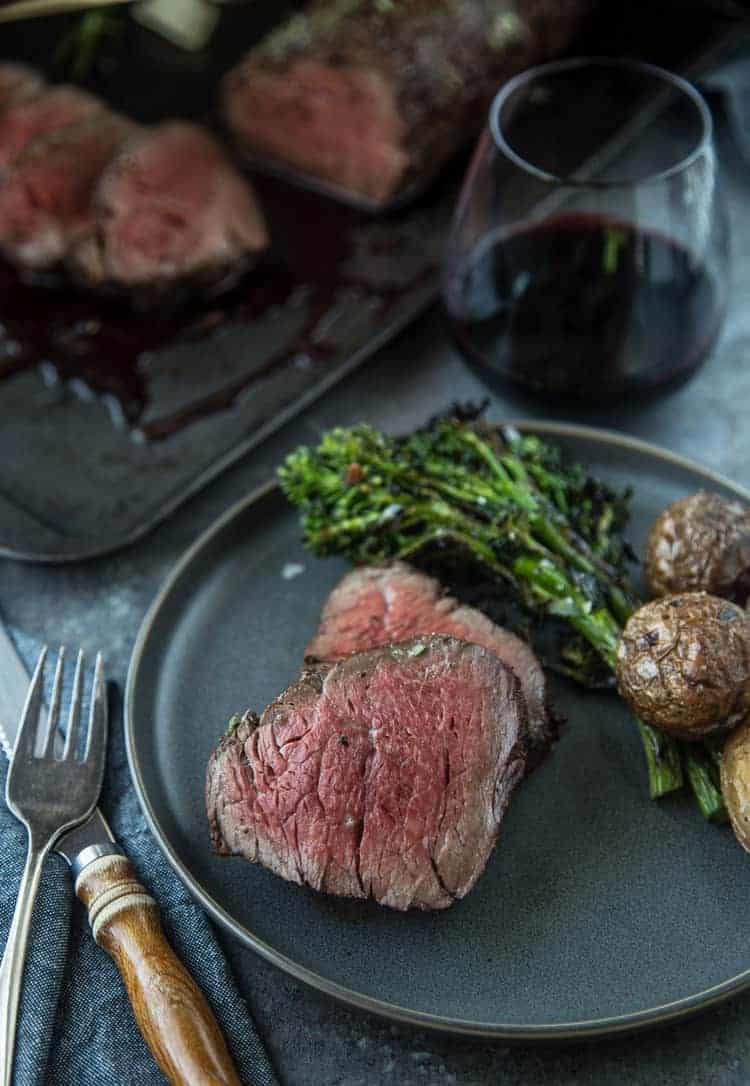 Smoked Beef Tenderloin paired with wine