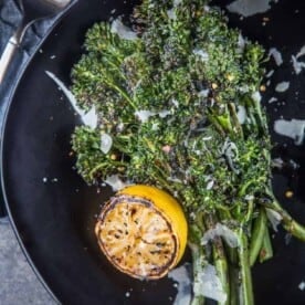 Grilled Broccolini with Grilled Lemon and Parmesan
