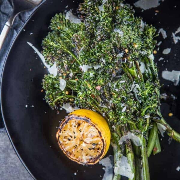 Grilled Broccolini with Grilled Lemon and Parmesan