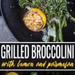 Grilled Broccolini pin for pinterest