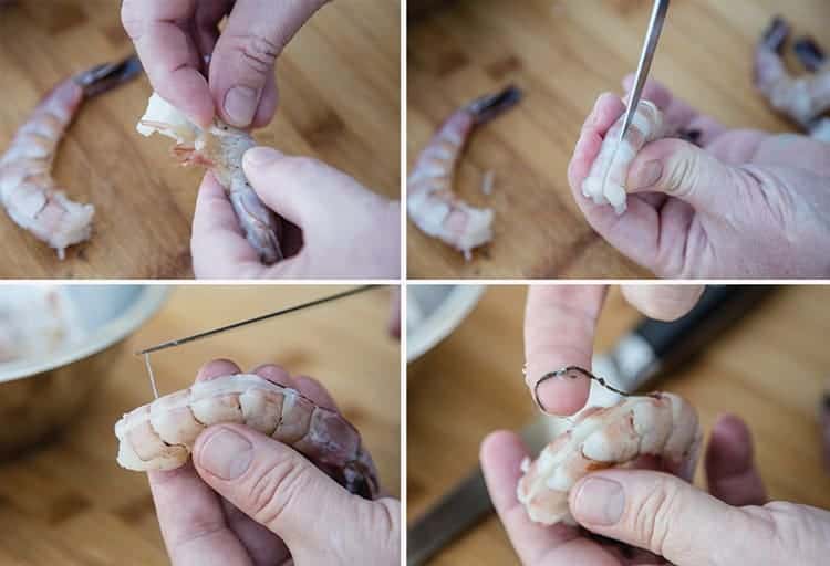 How to peel and devein shrimp in four photos.