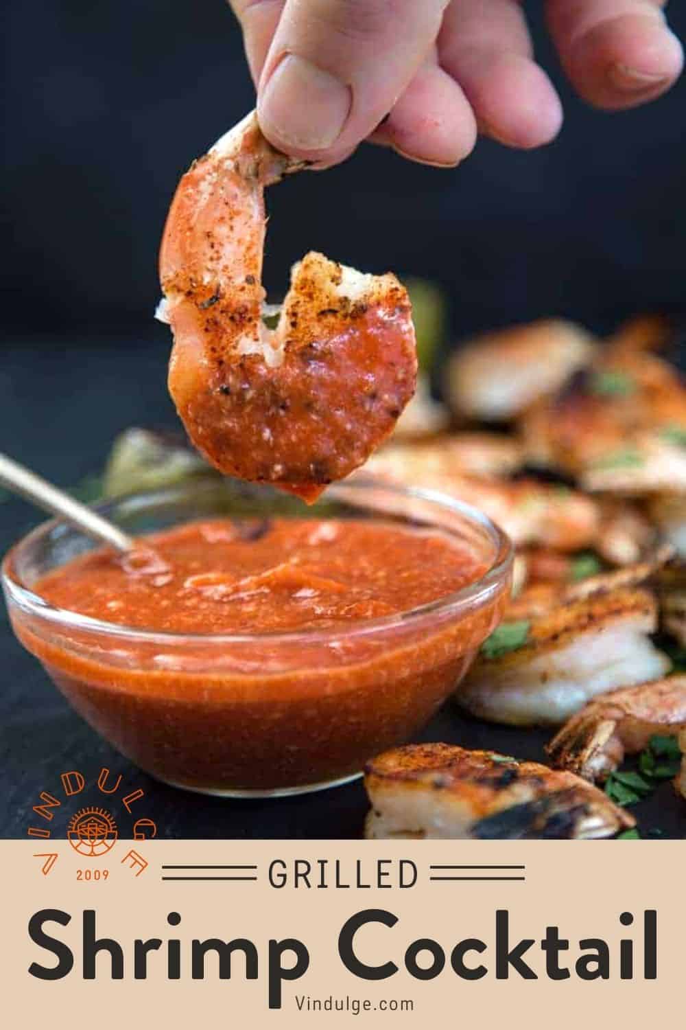 Grilled Shrimp Cocktail with Sriracha Cocktail Sauce - Vindulge